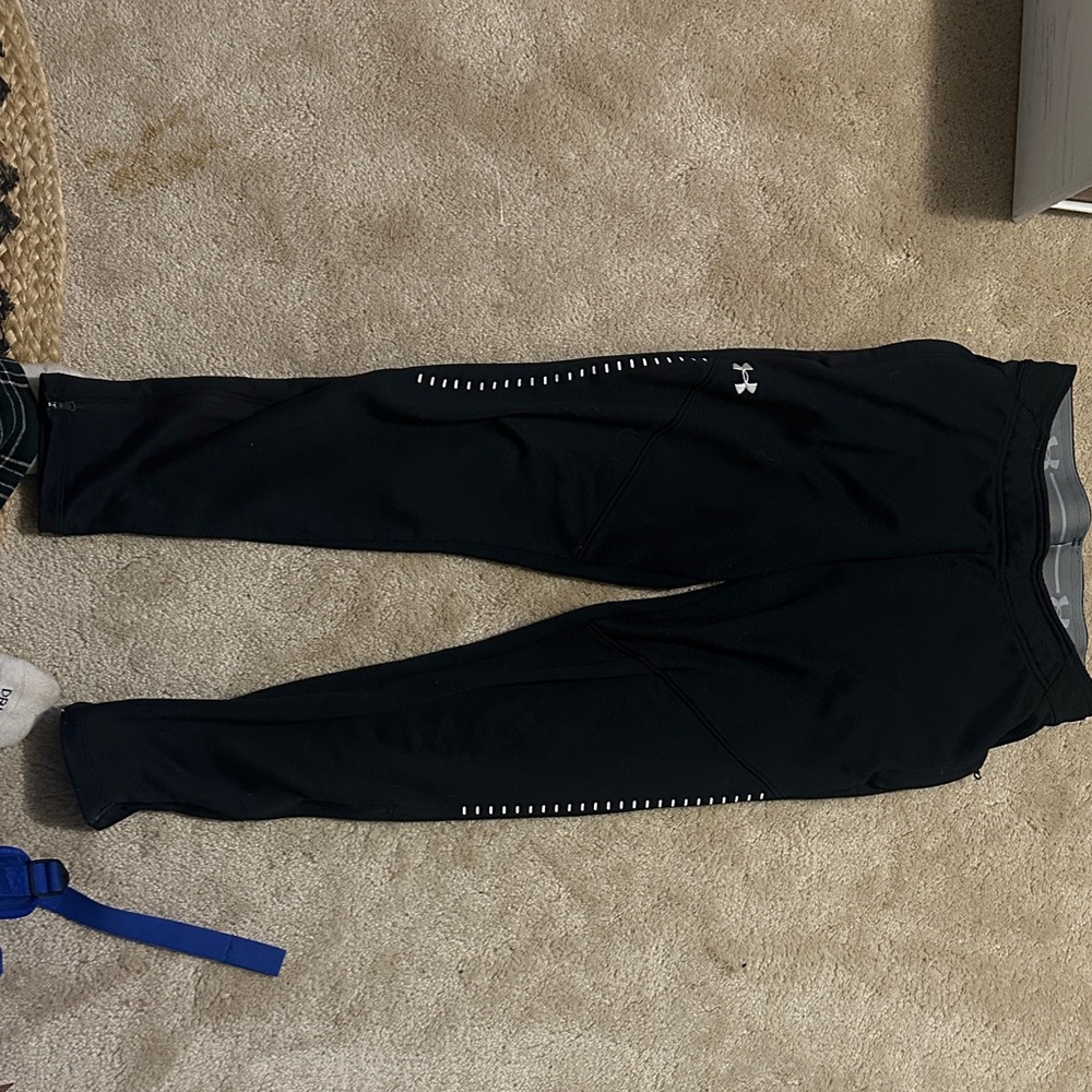 Under Armour Black and White Track Pants